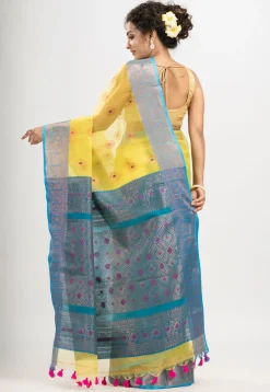 Handloom Art Silk Saree in Yellow