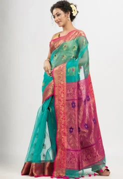 Handloom Art Silk Saree in Sea Green
