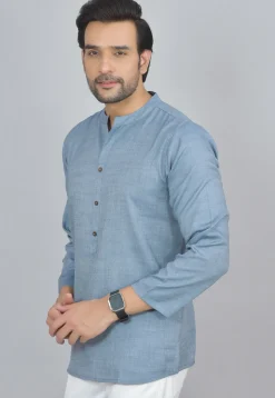 Handloom Cotton Kurta in Blue