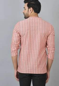 Handloom Cotton Kurta in Peach