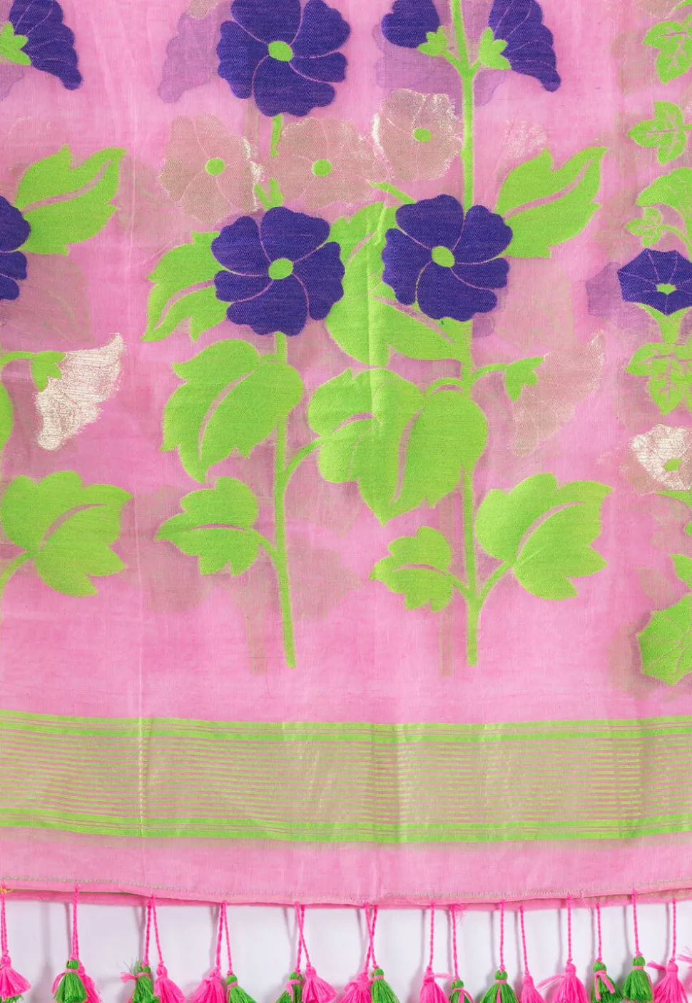 Handloom Cotton Saree in Pink