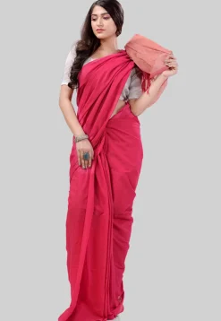 Handloom Cotton Saree in Pink