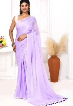 Handloom Cotton Saree in Light Purple