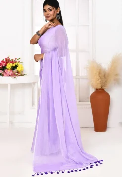 Handloom Cotton Saree in Light Purple