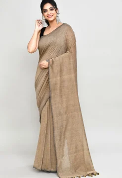 Handloom Cotton Saree in Beige