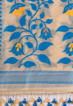 Handloom Cotton Saree in Light Beige