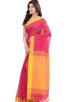 Handloom Cotton Saree in Pink