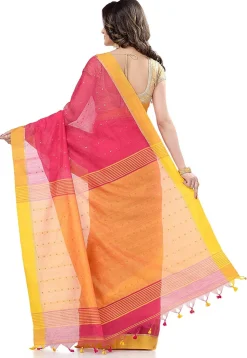 Handloom Cotton Saree in Pink