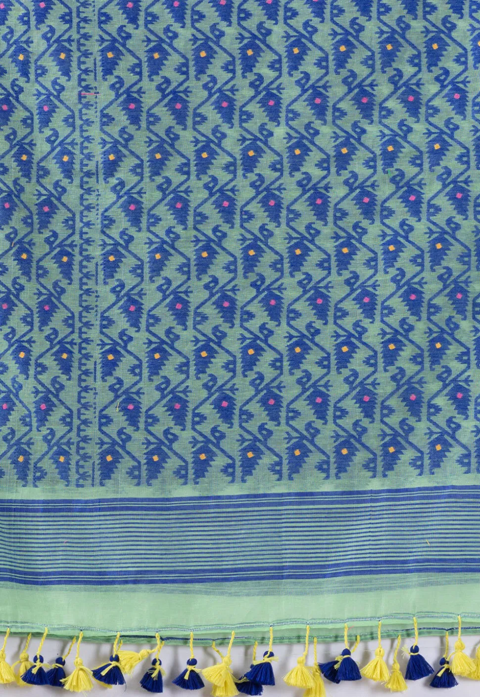 Handloom Cotton Saree in Pastel Green