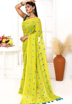 Handloom Cotton Saree in Light Green