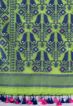 Handloom Cotton Saree in Light Green