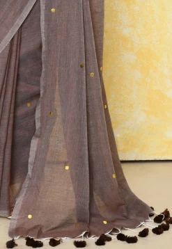 Handloom Cotton Saree in Fawn