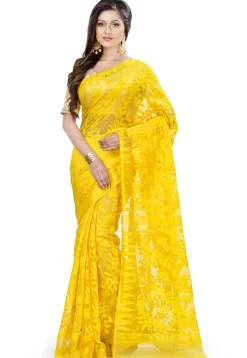 Handloom Cotton Saree in Yellow