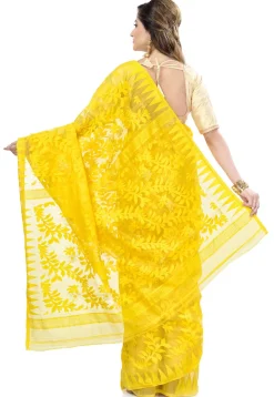 Handloom Cotton Saree in Yellow
