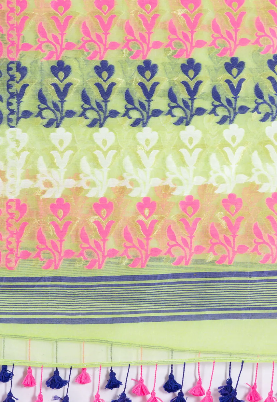 Handloom Cotton Saree in Light Green