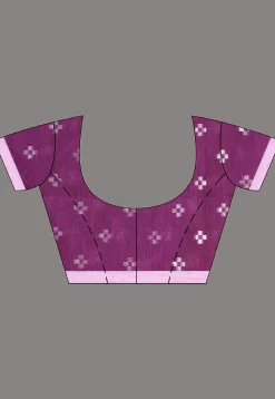 Handloom Cotton Saree in Violet