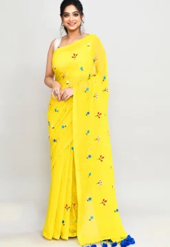 Handloom Cotton Saree in Yellow