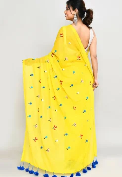 Handloom Cotton Saree in Yellow