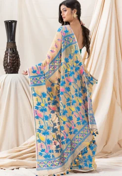 Handloom Cotton Saree in Light Beige