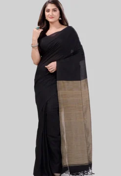 Handloom Cotton Saree in Black