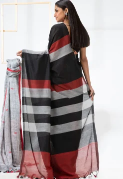 Handloom Cotton Saree in Black