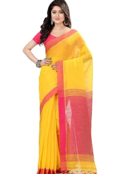 Handloom Cotton Saree in Yellow
