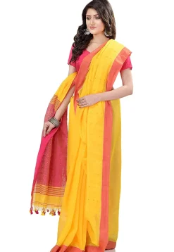 Handloom Cotton Saree in Yellow