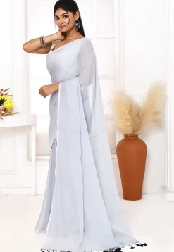 Handloom Cotton Saree in Light Blue