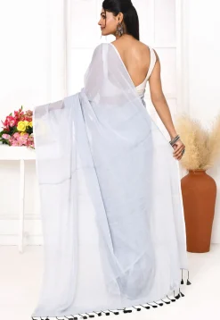 Handloom Cotton Saree in Light Blue