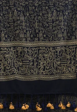 Handloom Cotton Saree in Dark Blue