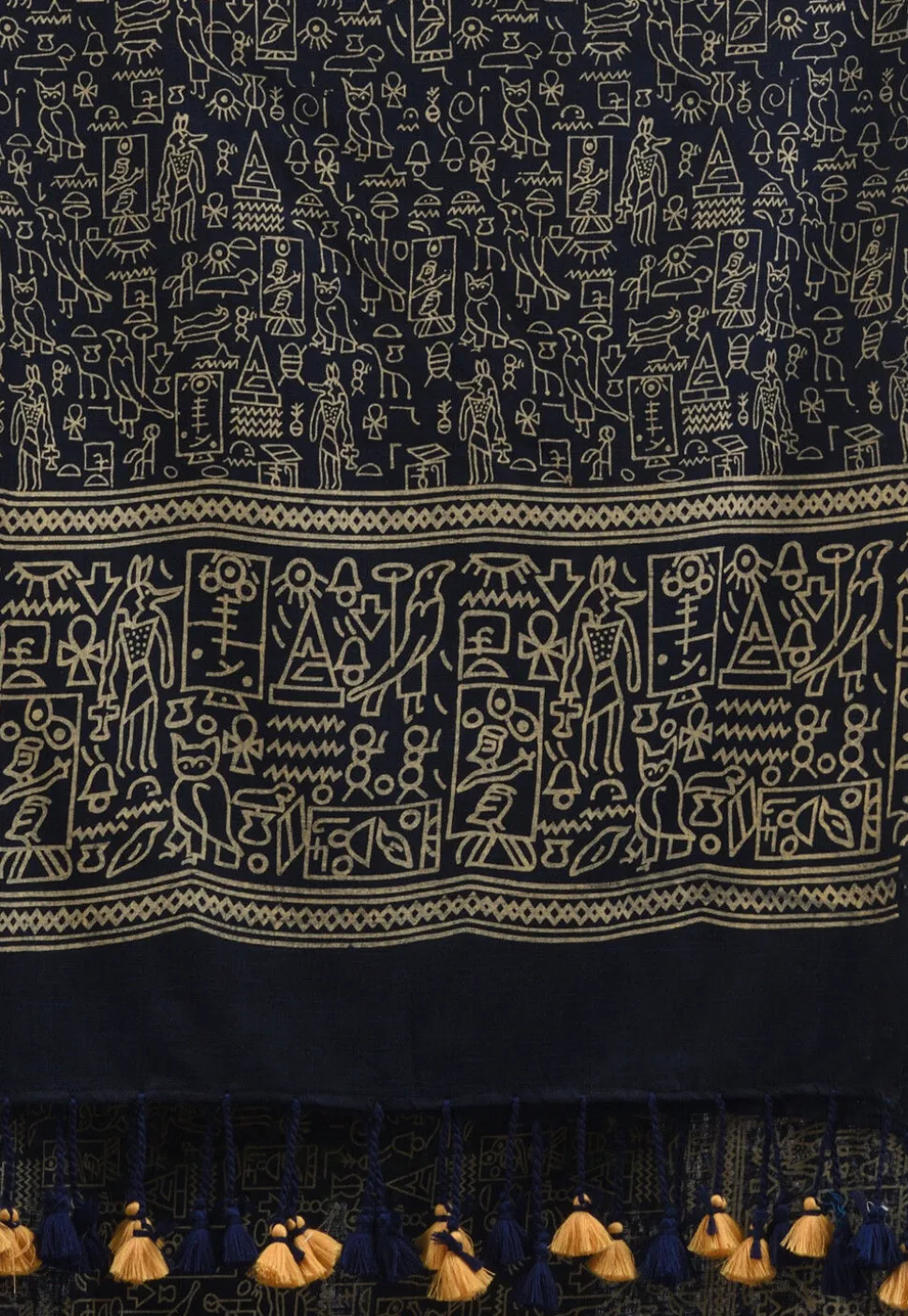 Handloom Cotton Saree in Dark Blue