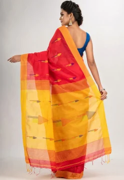 Handloom Cotton Saree in Red
