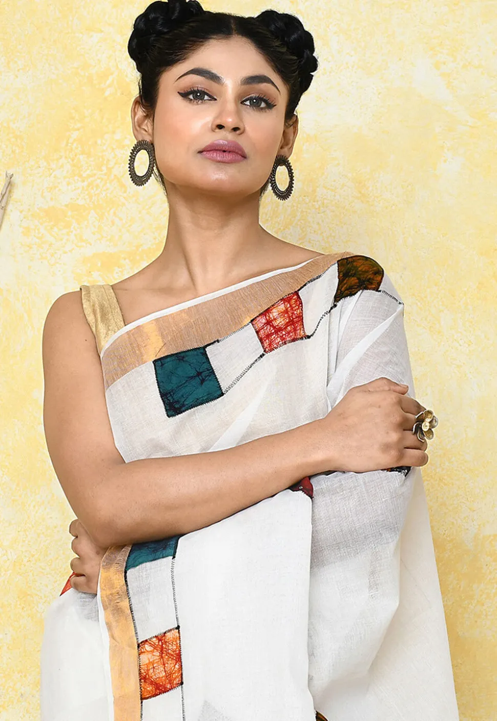 Handloom Cotton Saree in White