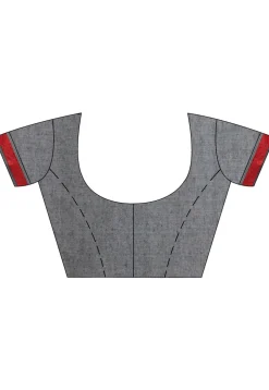 Handloom Cotton Saree in Grey