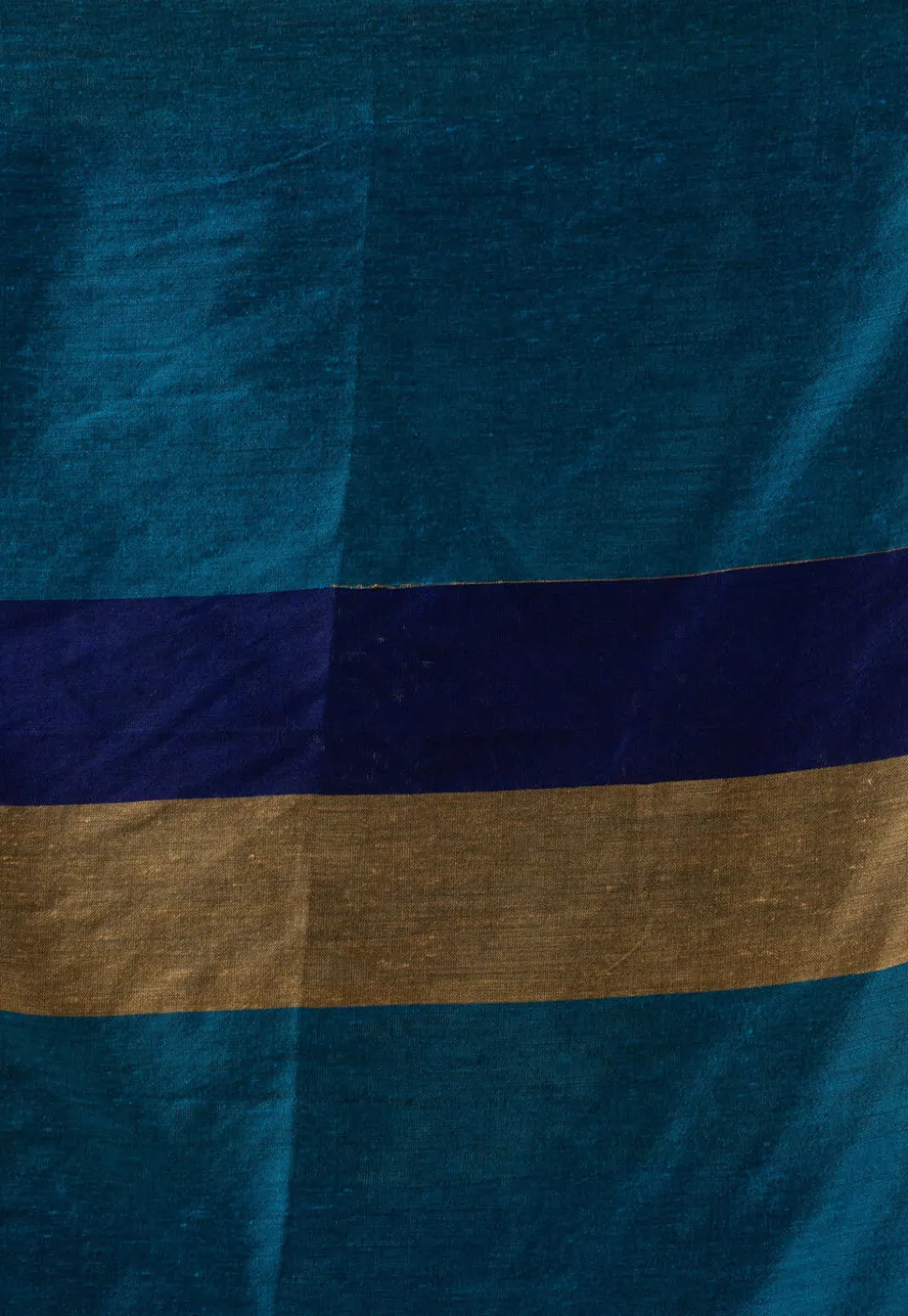 Handloom Cotton Saree in Teal Blue