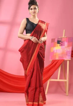 Handloom Cotton Saree in Red