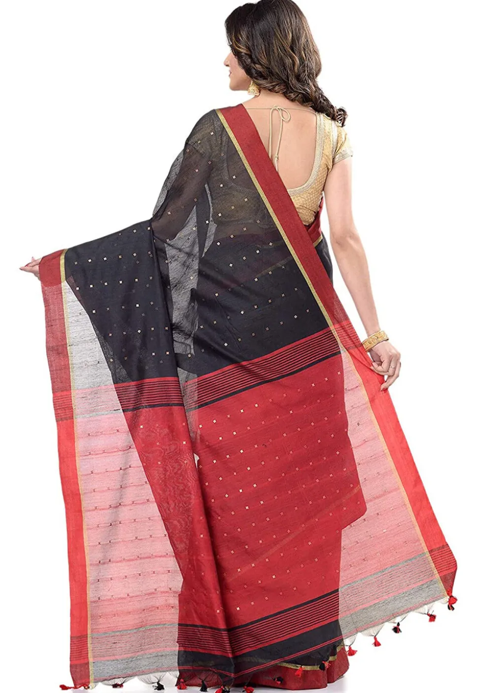 Handloom Cotton Saree in Black