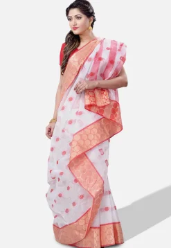 Handloom Cotton Saree in White