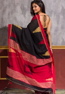 Handloom Cotton Saree in Black
