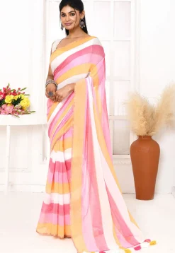 Handloom Cotton Saree in Multicolor