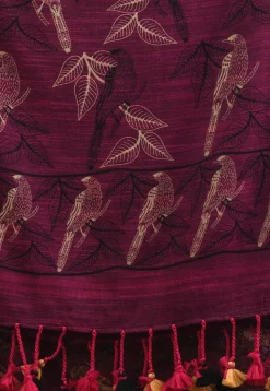 Handloom Cotton Saree in Magenta
