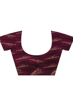 Handloom Cotton Saree in Magenta