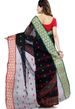 Handloom Cotton Saree in Navy Blue
