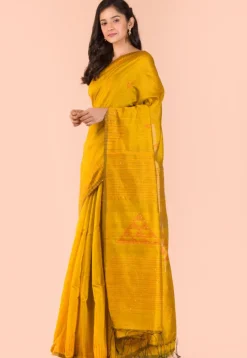 Handloom Cotton Saree in Yellow