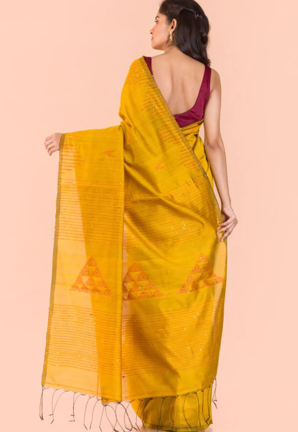 Handloom Cotton Saree in Yellow