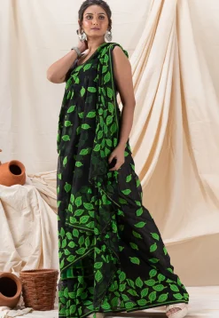Handloom Cotton Saree in Black