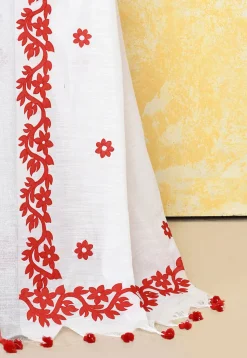 Handloom Cotton Saree in White