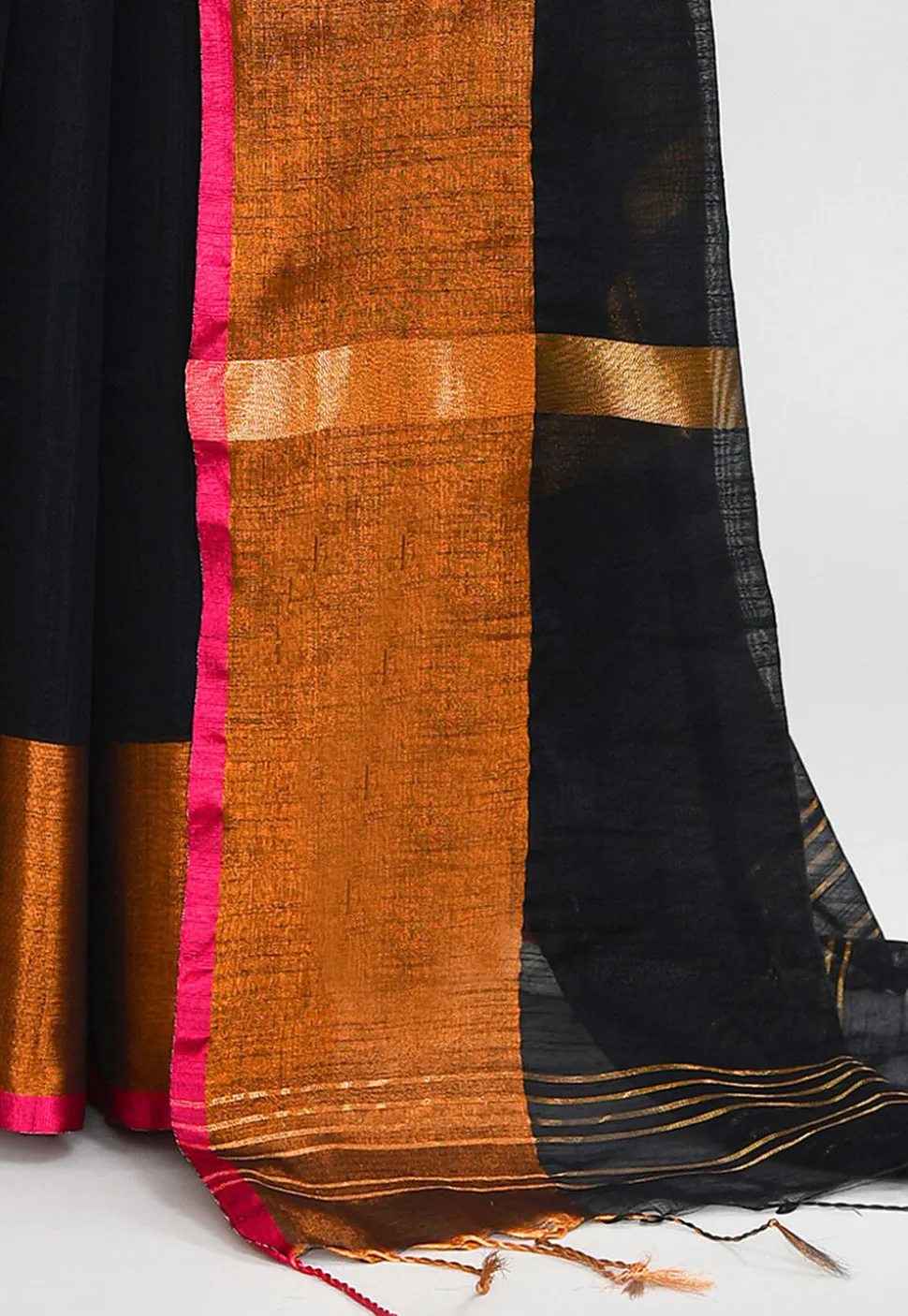 Handloom Cotton Silk Saree in Black