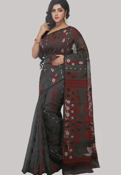 Handloom Cotton Silk Saree in Grey