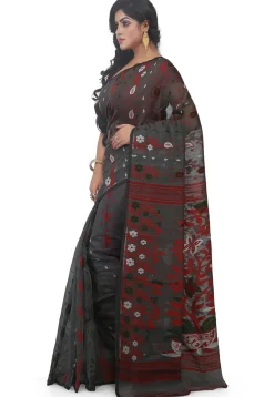 Handloom Cotton Silk Saree in Grey